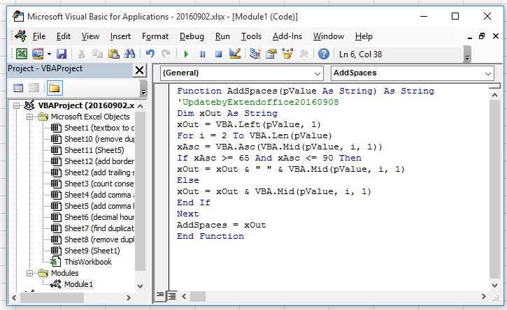 Hướng dẫn tạo khoảng trống giữa họ & tên trong Excel